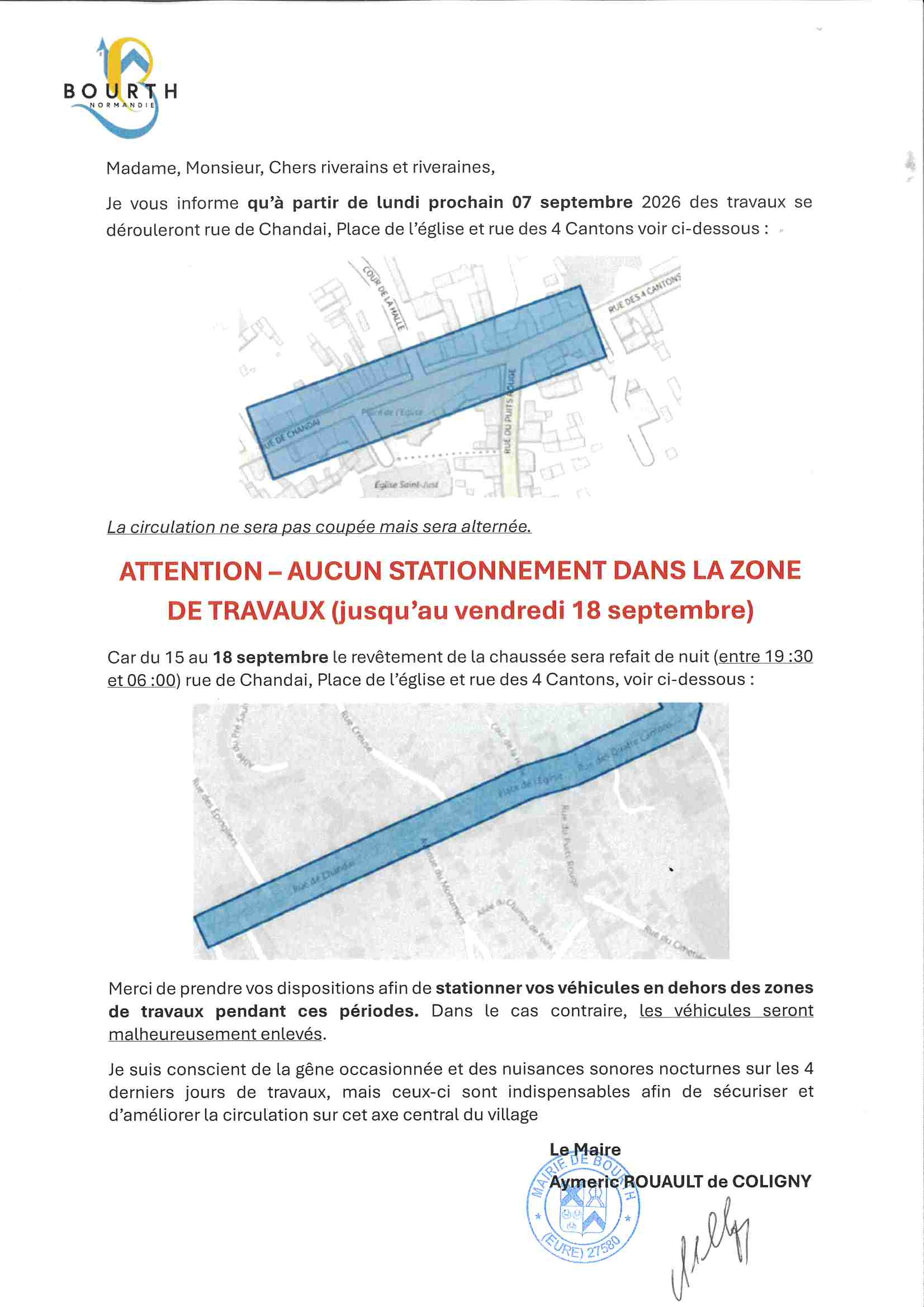 travaux en centre ville à partir du 7 septembre