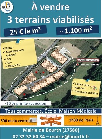 Annonce à vendre 3 terrains viabilisés